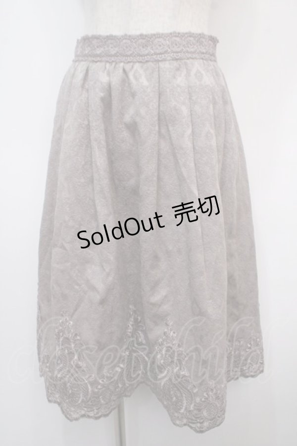 画像1: axes femme / ジャガード裾レーススカート M グレー Y-25-04-28-069-AX-SK-SZ-ZT502 (1)