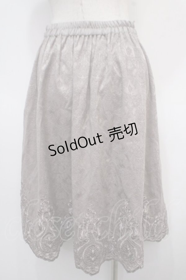 画像2: axes femme / ジャガード裾レーススカート M グレー Y-25-04-28-069-AX-SK-SZ-ZT502 (2)