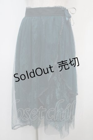画像: axes femme POETIQUE / レースｘチュールイレヘムスカート M グリーン Y-25-04-28-070-AX-SK-SZ-ZI
