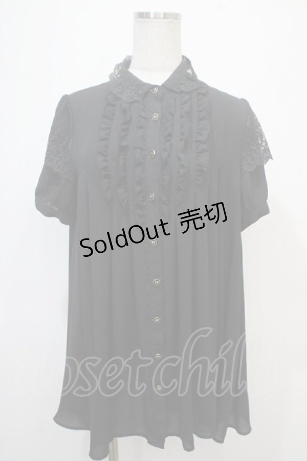 画像1: axes femme POETIQUE / チュニックブラウス M 黒 Y-25-04-28-012-AX-BL-SZ-ZY (1)