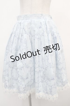 画像: BABY,THE STARS SHINE BRIGHT / 不思議の国のアリスプリントスカート  サックス Y-25-04-28-092-BA-SK-SZ-ZY