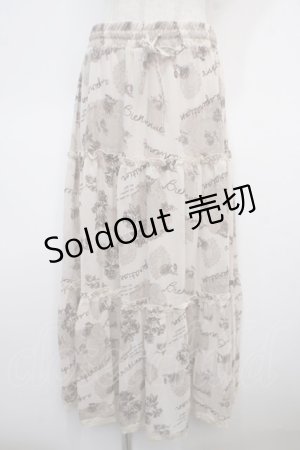 画像: axes femme / 単色花柄ロングスカート M 生成り Y-25-04-28-093-AX-SK-SZ-ZY