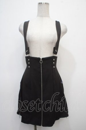 画像: axes femme POETIQUE / ファスナーデザインサス付スカート M 黒 Y-25-04-28-094-AX-SK-SZ-ZY