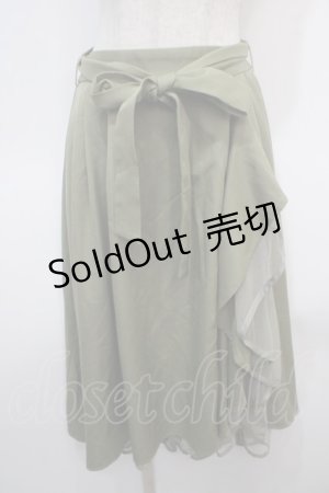 画像: axes femme / パイピングチュールフリルスカート M カーキ Y-25-04-28-098-AX-SK-SZ-ZI