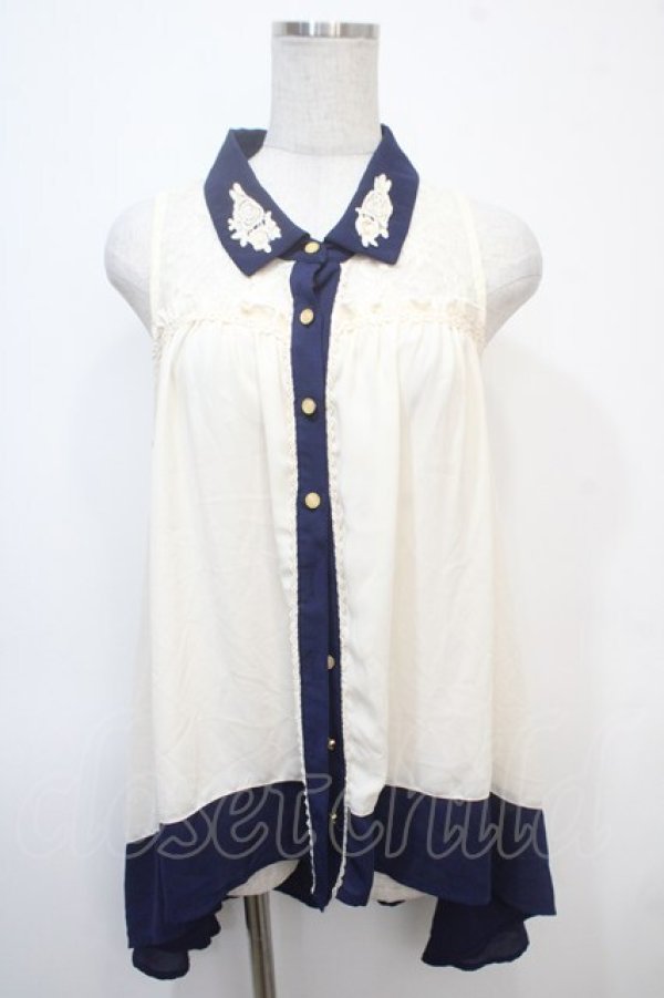 画像1: axes femme / ミニローズ刺繍ブラウス  オフ Y-25-04-28-002-AX-BL-SZ-ZY (1)