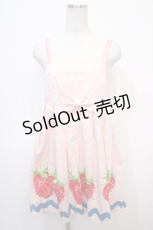 画像: Emily Temple cute / ホイップストロベリーノースリーブワンピース  ピンク Y-25-04-28-025-ET-OP-SZ-ZY