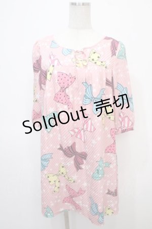 画像: MILK / star ribbonサテンDress  ピンク Y-25-04-28-026-ML-OP-SZ-ZY