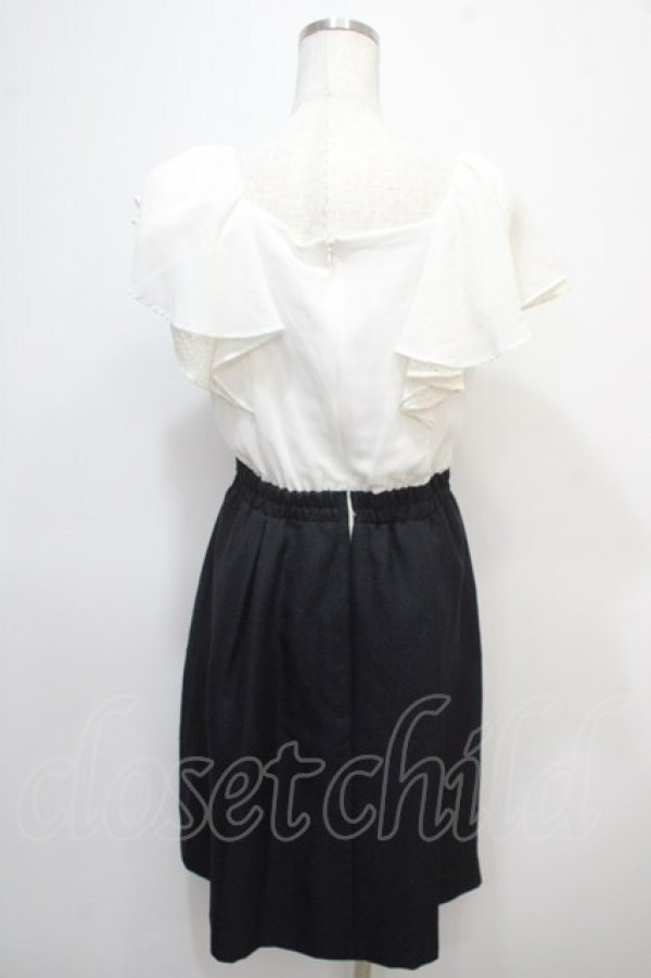 画像2: axes femme / ドッキングワンピース  白×紺 Y-25-04-28-004-AX-OP-SZ-ZY (2)