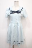 画像1: axes femme POETIQUE / リボン付セーラーワンピース M サックス Y-25-04-28-005-AX-OP-SZ-ZY (1)