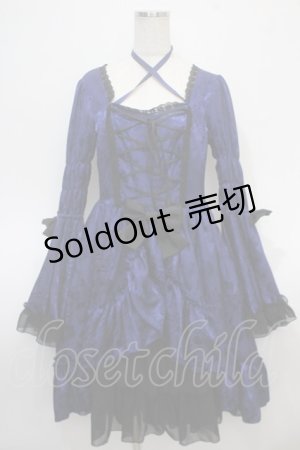 画像: ATELIER PIERROT / フィッシュテールジャガードドレス  ブルー Y-25-04-28-038-EL-OP-SZ-ZY