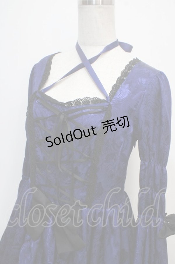 画像3: ATELIER PIERROT / フィッシュテールジャガードドレス  ブルー Y-25-04-28-038-EL-OP-SZ-ZY (3)