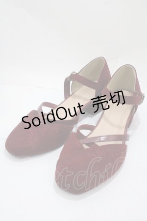 画像: axes femme / 刺繍入りパンプス L ワイン Y-25-04-30-059-AX-SH-SZ-ZY