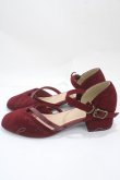 画像2: axes femme / 刺繍入りパンプス L ワイン Y-25-04-30-059-AX-SH-SZ-ZY (2)