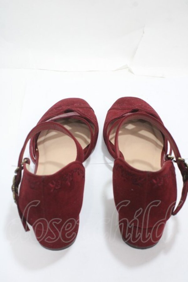 画像3: axes femme / 刺繍入りパンプス L ワイン Y-25-04-30-059-AX-SH-SZ-ZY (3)