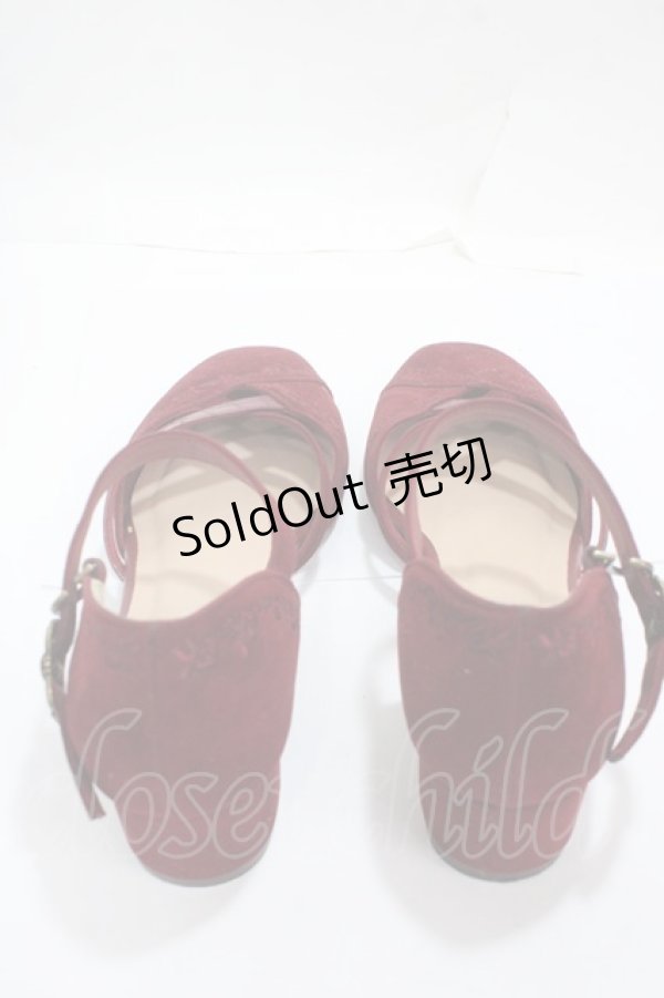 画像3: axes femme / 刺繍入りパンプス L ワイン Y-25-04-30-059-AX-SH-SZ-ZY (3)
