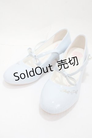 画像: Sheep Puff / ロゴプリントリボンパンプス 38 サックス Y-25-04-30-063-LO-SH-SZ-ZY