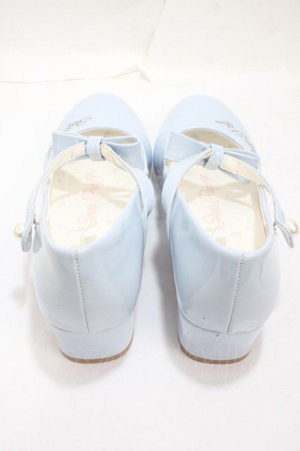 画像3: Sheep Puff / ロゴプリントリボンパンプス 38 サックス Y-25-04-30-063-LO-SH-SZ-ZY (3)