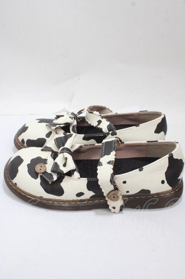 画像2: Sheep Puff / アニマル柄シューズ 38 オフ×黒 Y-25-04-30-064-LO-SH-SZ-ZY (2)