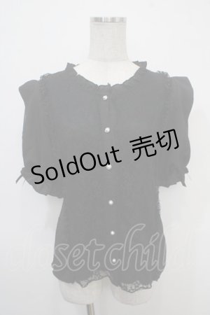 画像: axes femme POETIQUE / レースブラウス M 黒 Y-25-04-30-072-AX-TO-SZ-ZI