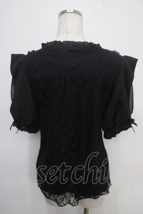 画像2: axes femme POETIQUE / レースブラウス M 黒 Y-25-04-30-072-AX-TO-SZ-ZY (2)