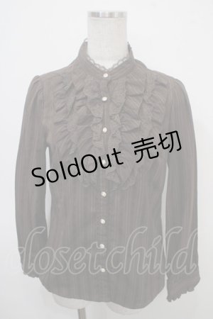 画像: axes femme / ストライプブラウス M ブラウン Y-25-04-30-074-AX-TO-SZ-ZY