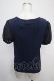 画像2: LODISPOTTO / シフォンスリーブ刺繍入りトップス M 紺 Y-25-04-30-080-LO-TO-SZ-ZY (2)