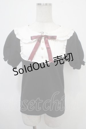 画像: Amavel / ヨークパフ袖カットソー F 黒 Y-25-04-30-081-CA-TO-SZ-ZY
