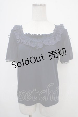 画像: axes femme / 袖リボンプルオーバー M 紺 Y-25-04-30-087-AX-TO-SZ-ZY