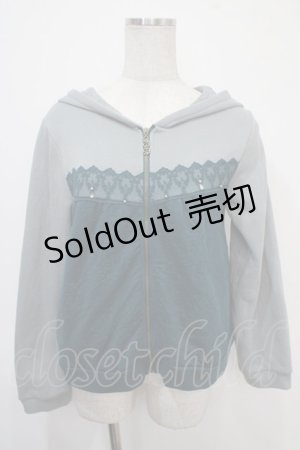 画像: axes femme / 裏起毛レースパーカー M グリーン Y-25-04-30-091-AX-TO-SZ-ZI
