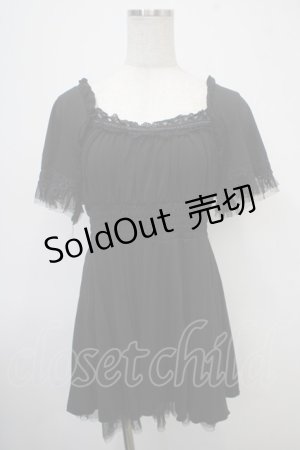 画像: Ozz oneste / ウエストシャーリングプリーツチュニ  黒 Y-25-04-30-092-OO-TO-SZ-ZY