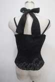 画像2: Na+H / 楊柳ガーゼホルターフリルキャミソール  黒 Y-25-04-30-101-PU-TO-SZ-ZY (2)