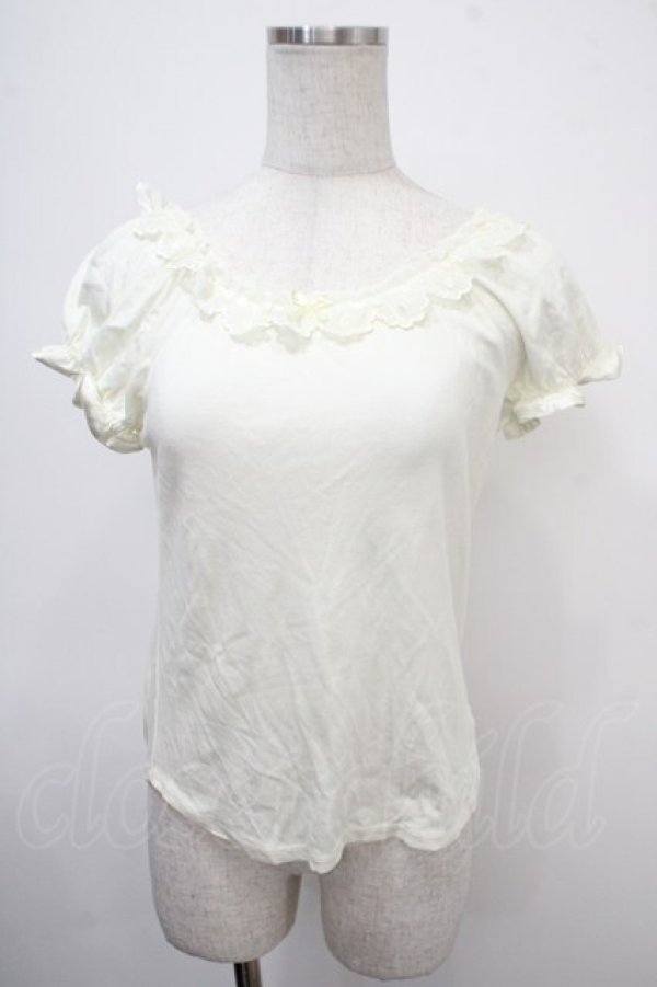 画像1: Emily Temple cute / スカラップ刺繍パフカットソー  アイボリー Y-25-04-30-106-ET-TO-SZ-ZY (1)