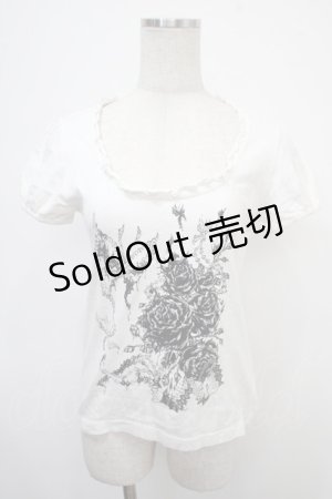 画像: BPN / 薔薇＆蝶ptカットソー M 白 Y-25-04-30-108-GO-TO-SZ-ZY