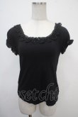 画像1: Emily Temple cute / スカラップ刺繍パフカットソー  黒 Y-25-04-30-110-ET-TO-SZ-ZY (1)