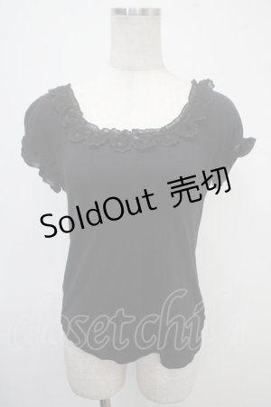 画像: Emily Temple cute / スカラップ刺繍パフカットソー  黒 Y-25-04-30-110-ET-TO-SZ-ZY