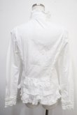 画像2: PEACE NOW / スタンドカラーフリルブラウス M 白 Y-25-04-30-113-PU-BL-SZ-ZY (2)
