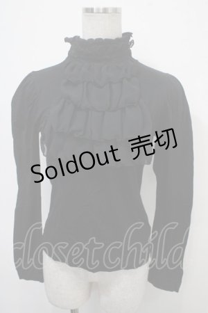 画像: BPN / シフォンフリルハイネックカットソー M 黒 Y-25-04-30-118-GO-TO-SZ-ZY