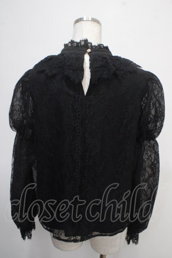 画像2: axes femme kawaii / レーシー2段パフ袖ブラウス Ｍ 黒 Y-25-04-30-122-AX-BL-SZ-ZY (2)