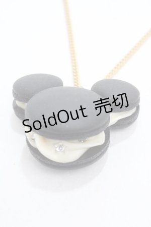 画像: Q-pot. / ミッキーマウス/マカロンネックレス  ブラック Y-25-04-30-002-QP-AC-SZ-ZY