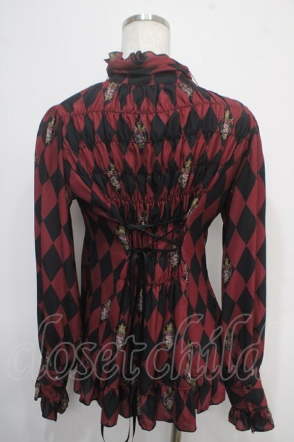 画像2: ATELIER PIERROT / Diamond Circus ブラウス  ワイン Y-25-04-30-130-EL-BL-SZ-ZY (2)