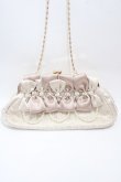 画像1: axes femme / リボン×パールパーティーバッグ 150×260×80mm ベージュ Y-25-04-30-045-AX-BG-SZ-ZY (1)