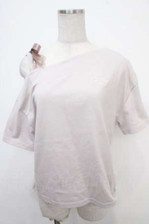 画像: axes femme / リボンデザインTシャツ  グレー Y-25-05-05-039-AX-TO-SZ-ZY