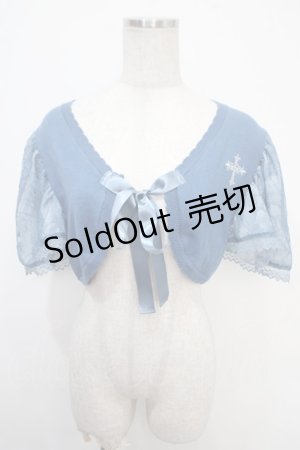 画像: ALICE and the PIRATES / A/Pクロス刺繍フリル袖ボレロ  ブルー Y-25-05-05-041-PA-TO-SZ-ZY
