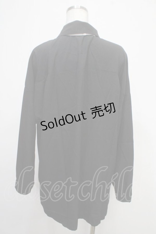 画像2: NieR Clothing / チェックネクタイ付きシャツ  黒 Y-25-05-05-043-PU-TO-SZ-ZY (2)