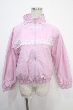 画像: Fickle Bebe / レース付きブルゾン  ピンク Y-25-05-05-048-0-TO-SZ-ZY