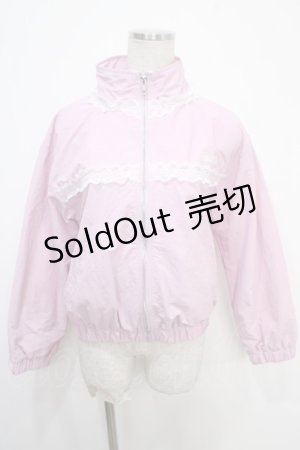画像: Fickle Bebe / レース付きブルゾン  ピンク Y-25-05-05-048-0-TO-SZ-ZY