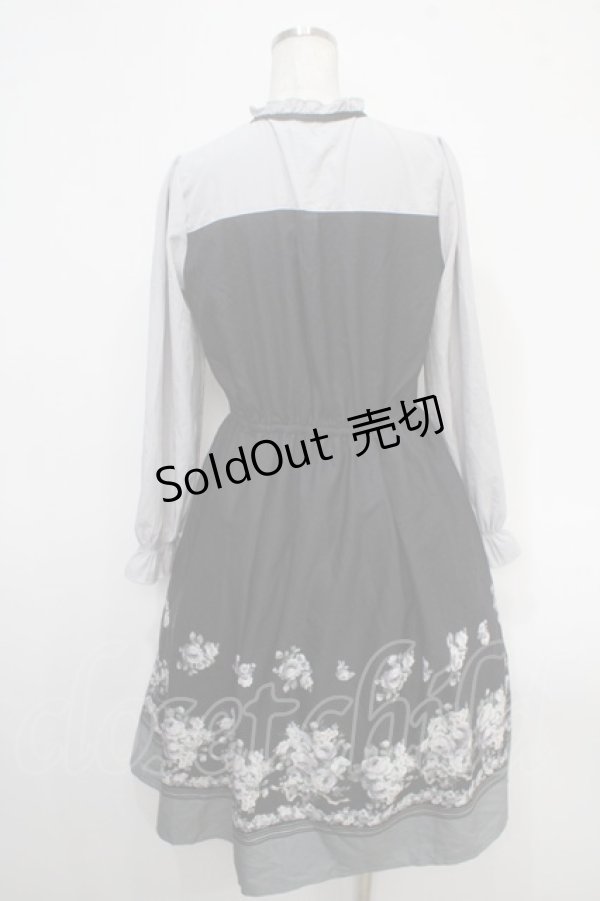 画像2: axes femme / ローズブーケ柄ワンピース M 黒 Y-25-05-05-050-AX-OP-SZ-ZI (2)