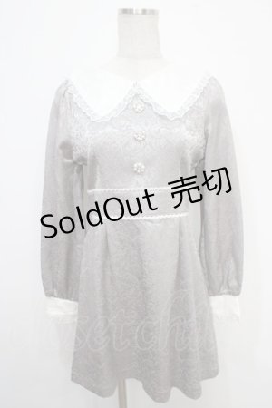 画像: evelyn / ジャガードレースワンピース  グレー Y-25-05-05-052-LO-OP-SZ-ZT043