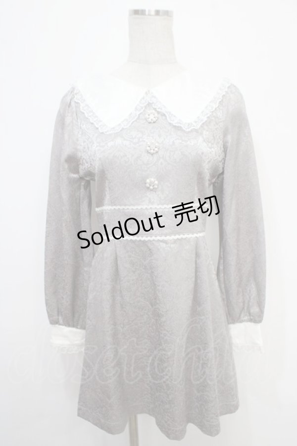 画像1: evelyn / ジャガードレースワンピース  グレー Y-25-05-05-052-LO-OP-SZ-ZT043 (1)