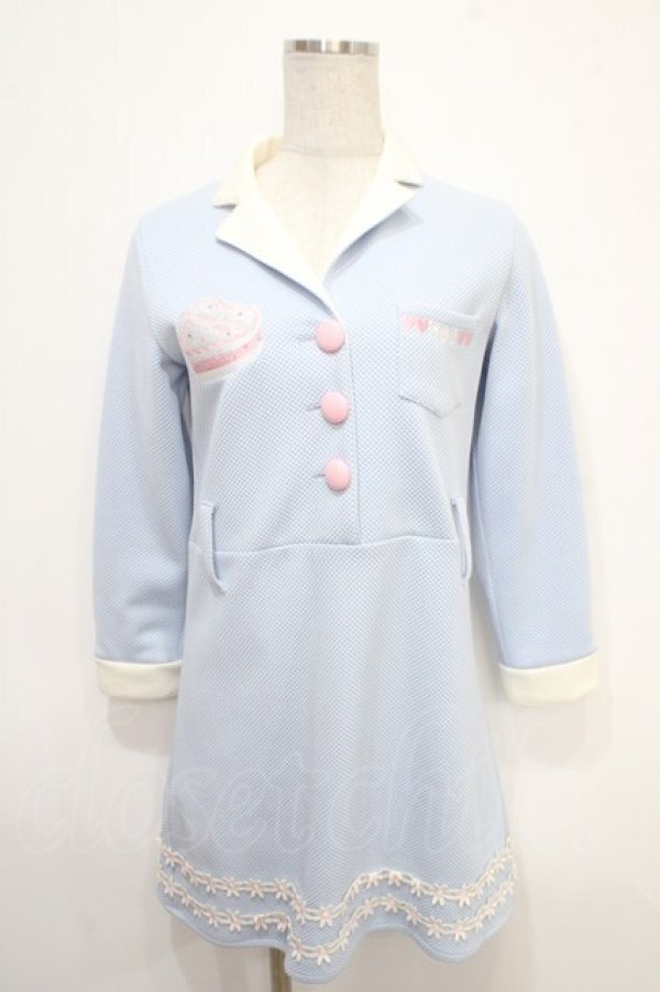 画像1: Swankiss / Doll Cherryワンピース F サックス Y-25-05-05-056-CA-OP-SZ-ZY (1)